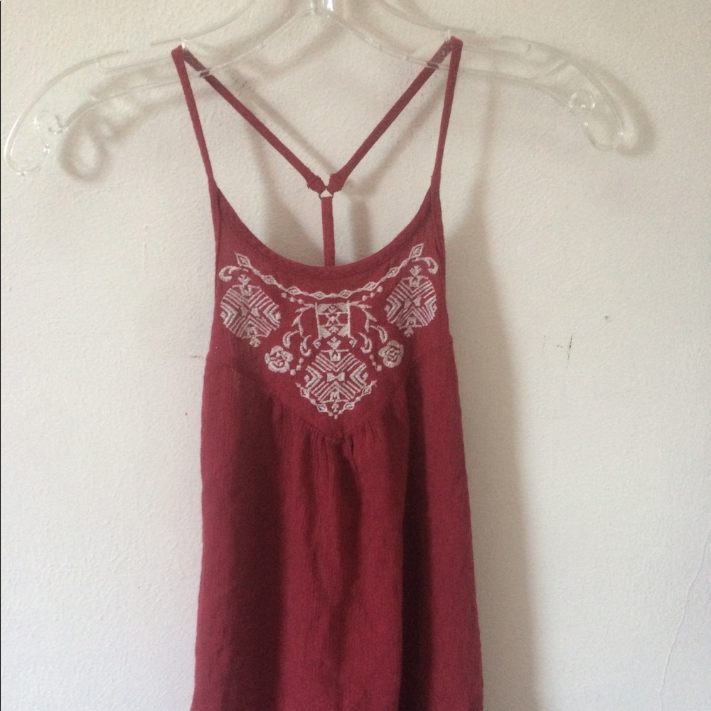 Red halter tank top